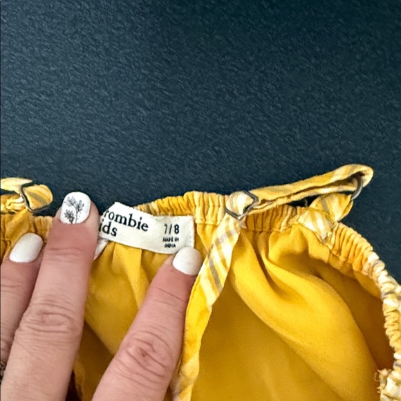 Abercrombie Kids Mustard Plaid Button-Up Tank - Picture 2 of 2